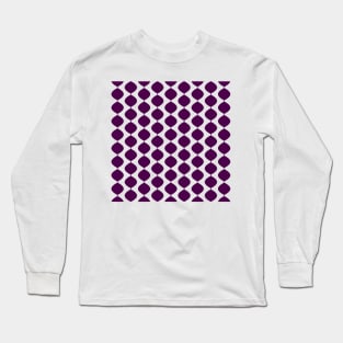 Mid Century Modern Retro 60s Waves Pattern  (Violet Magenta Darker) Long Sleeve T-Shirt